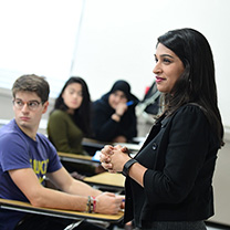 Professor and students in classroom