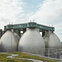 Digestor eggs at the Newtown water plant