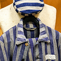 Concentration camp uniform in exhibit