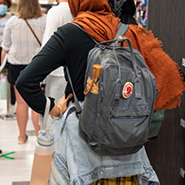 Student carrying backpack