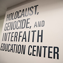 Interior signage of Holocaust, Genocide and Interfaith Education Center