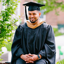 Graduating student smiling