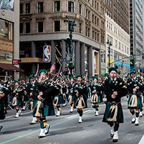 Pipes and drums band in NYC parade