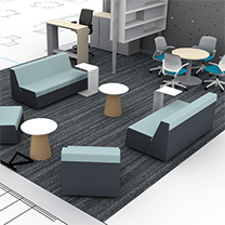 rendering of student veteran center meeting room